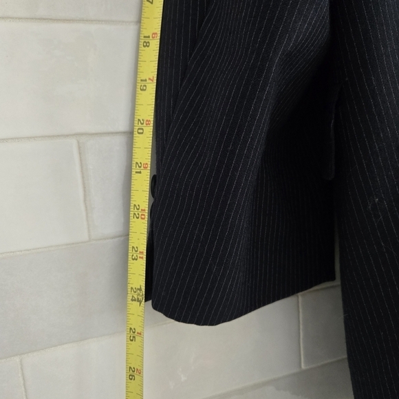 Lanvin Vintage Wool Blazer Sport Coat Suit Jacket Navy Pinstripe Two-Button 46 - Picture 8 of 14